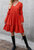V Neck Marie Sleeves Dress - Orange