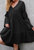 V Neck Marie Sleeves Dress - Black