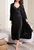 V Neck Slip Dress And Robe Set - Black