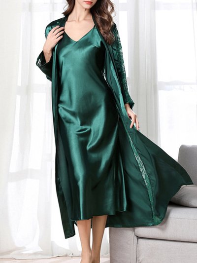 Anna-Kaci V Neck Slip Dress And Robe Set product