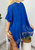 V Neck Swimsuit Cover Ups Loose Beach Bathing Suit Dress - Blue