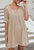 V Neck Tie Back Shift Dress - Beige