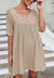 V Neck Tie Back Shift Dress - Beige