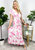 V Neck Tropical Print Maxi Dress