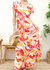 V Neck Tropical Print Maxi Dress - Rustic Red