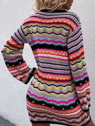 Vibrant Holiday Knit Sweater Dress