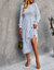 Vintage Floral Long Sleeve Dress - Light Blue