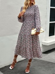 Vintage Floral Long Sleeve Dress