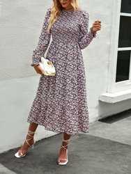 Vintage Floral Long Sleeve Dress