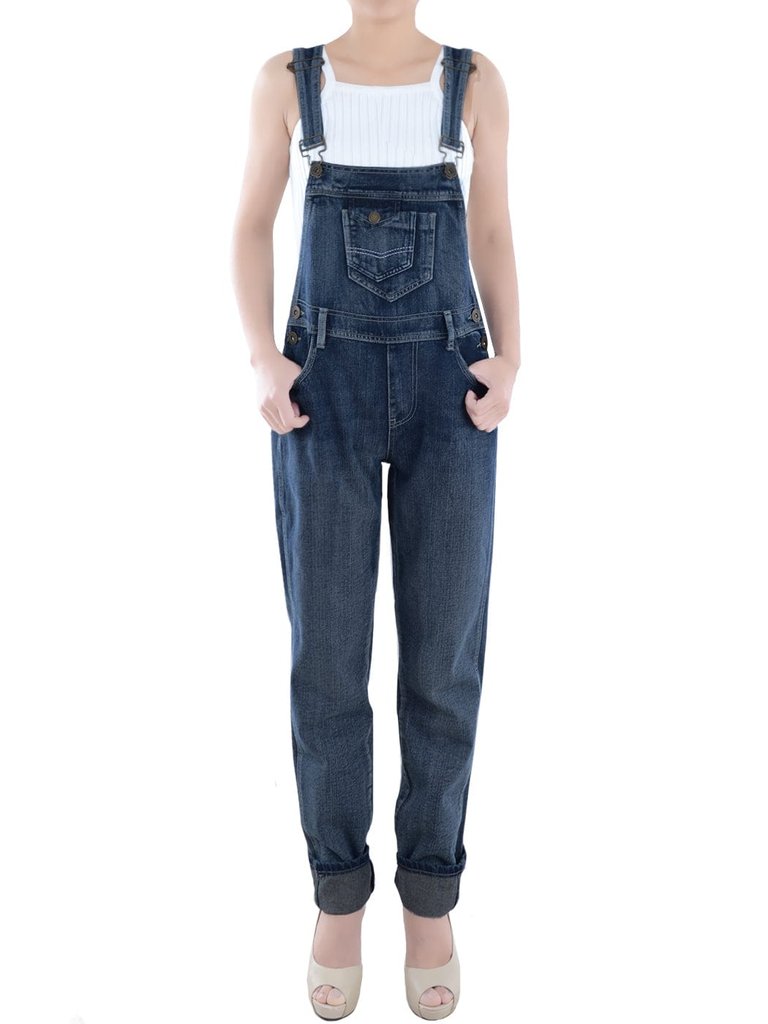 Vintage Straight-Leg Overalls - Blue