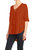 Womens Casual Lace Up V-Neck Loose Fit Top With Short Dolman Sleeves