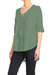 Womens Casual Lace Up V-Neck Loose Fit Top With Short Dolman Sleeves