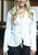 Women's Casual Lightweight Open Front Cardigans Soft Draped Ruffles Flare Sleeve Cardigan - White