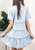 Women's Casual Short Sleeve High Waist Button Down Tiered Denim Shirt Dress