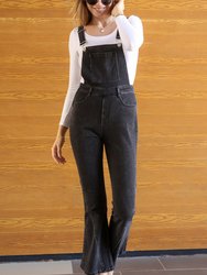 Women's Flare Overalls Jumpsuits Retro Bell Bottom Jeans Skinny Denim Overalls