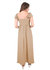 Women's Flutter Cap Sleeve Shirred Smocked Bodice Maxi Dress With Front Slits