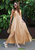 Women's Flutter Cap Sleeve Shirred Smocked Bodice Maxi Dress With Front Slits