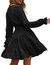 Women's Ruffle Chiffon V-Neck Long Sleeve Dress