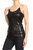 Womens Spaghetti Strap Sequin Metal Chain Shiny Party Club Camisole Tank Top