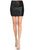 Womens Vegas Night Out Sleek Stretch Shiny Sequin Mini Pencil Skirt - Black