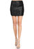 Womens Vegas Night Out Sleek Stretch Shiny Sequin Mini Pencil Skirt - Black