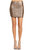 Womens Vegas Night Out Sleek Stretch Shiny Sequin Mini Pencil Skirt - Rose Gold