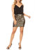Womens Vegas Night Out Sleek Stretch Shiny Sequin Mini Pencil Skirt - Gold Diamond