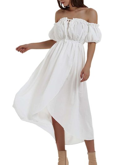 Anna-Kaci Women's White Renaissance Boho Off Shoulder Dresses product