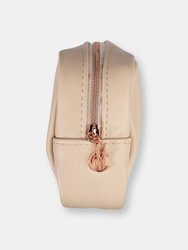 Nude Makeup Bag w/ Rose Gold Zipper