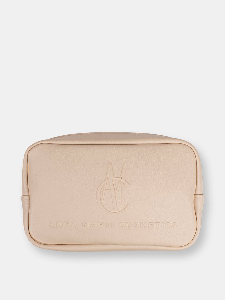 Nude Makeup Bag w/ Rose Gold Zipper