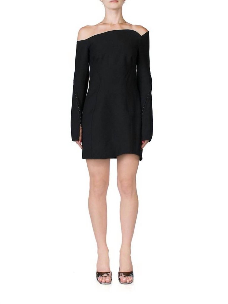 Anna October Margot Mini Dress In Black - Black