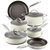 10-Piece Achieve Hard Anodized Nonstick Cookware Set - Cream