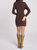 Certified Organic Cotton Cutout Knit Mini Dress In Brown