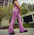 Lurex Swirl Flare Pants In Lilac