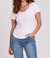 Aimee Scoop Neck Rib Top In White - White