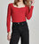 Blakeley Sweetheart Rib Top In Garnet - Garnet