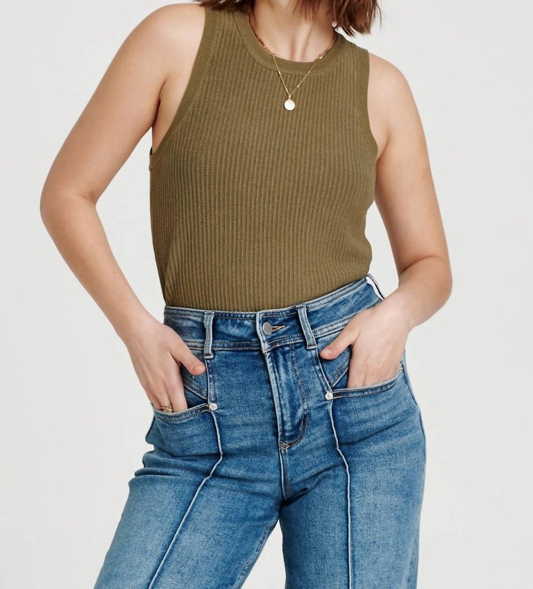 Cora Sweater Tank In Laurel Oak - Laurel Oak