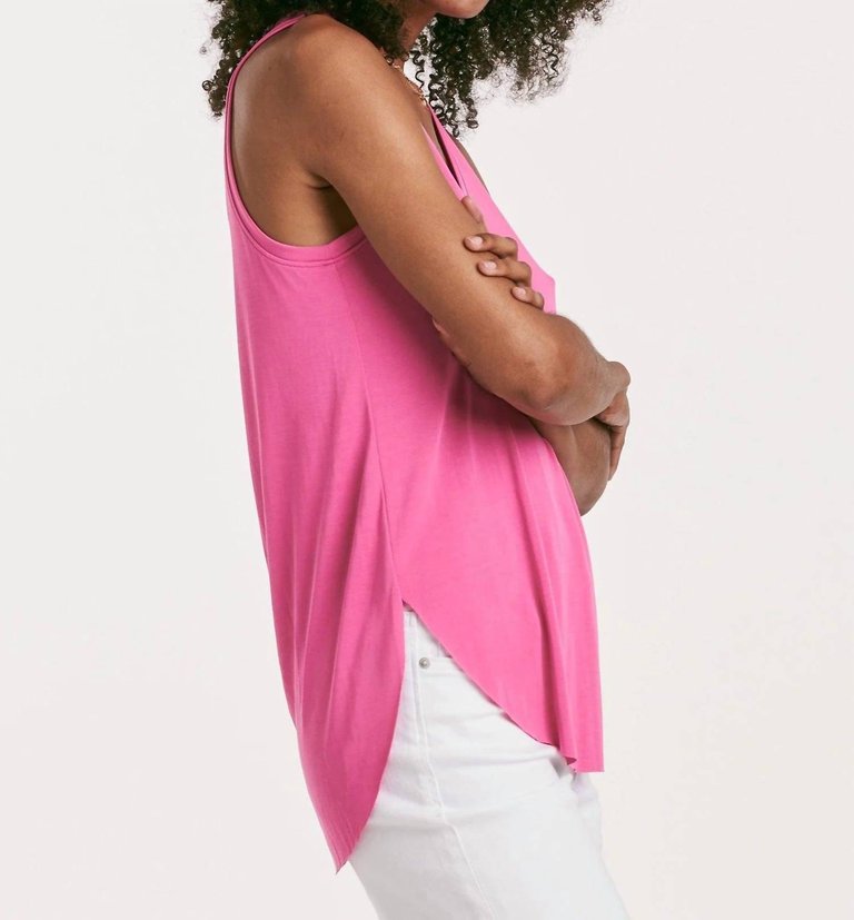 Ellis V-Neck Tank In Pink Tuberose