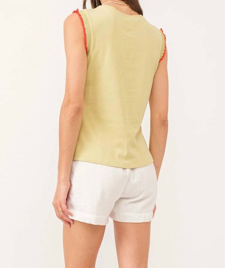 Gretchen Ruffle Top In Pear