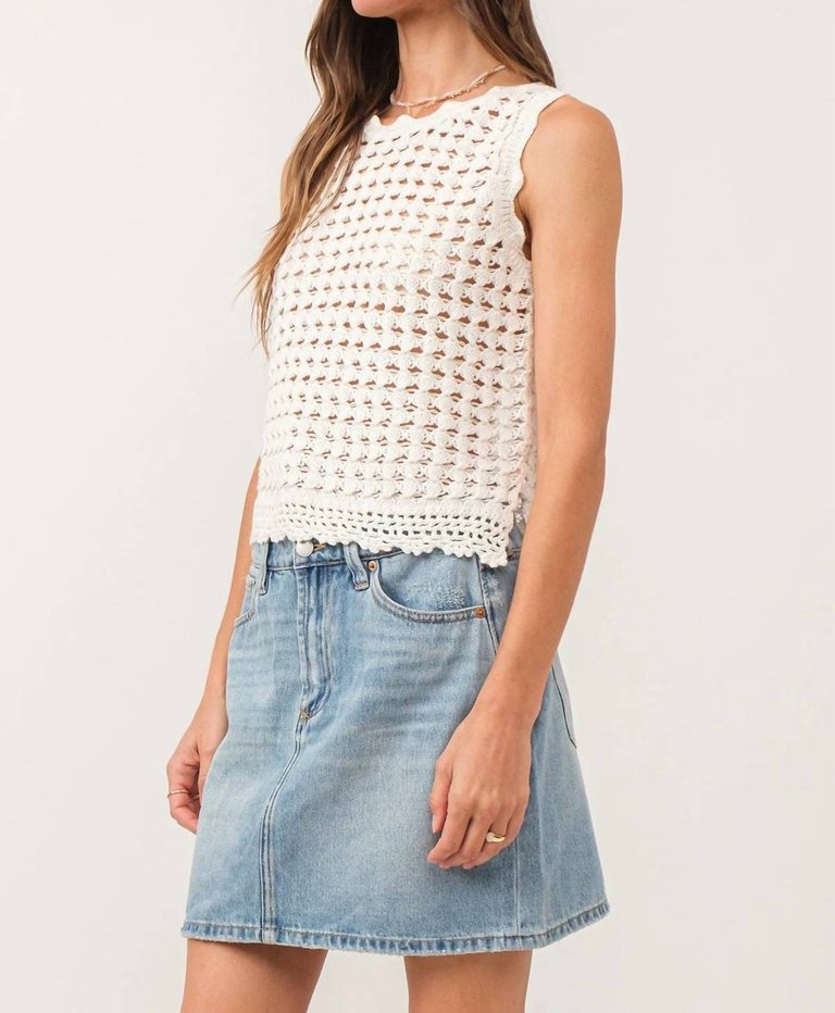 Marigold Eyelet Tank In White