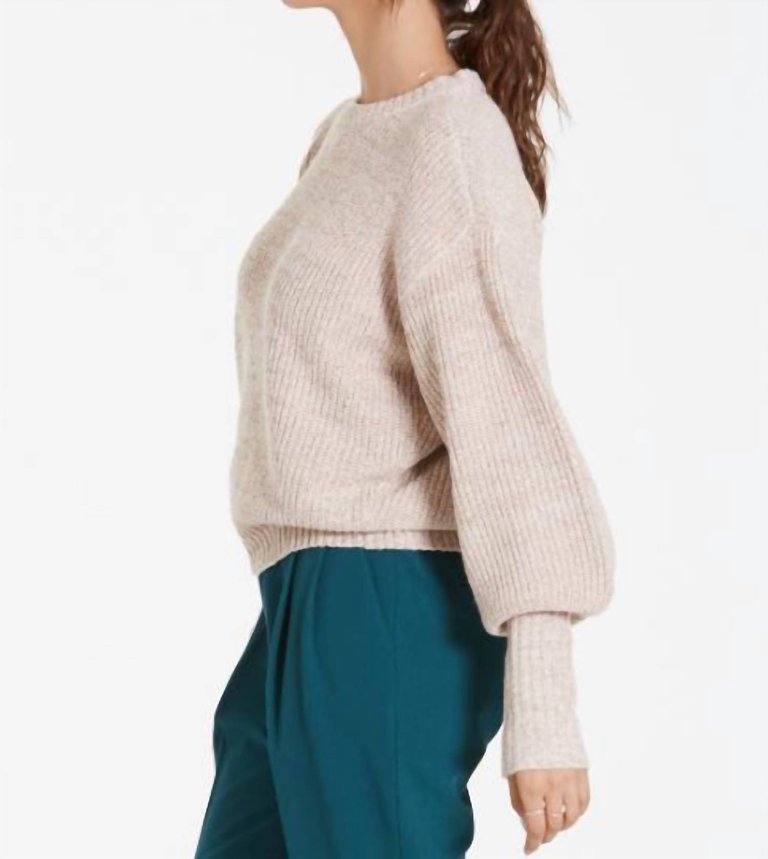 Morenci Knit Sweater In Heather Metallic