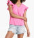 Oslo Petal Sleeve Top In Pink - Pink