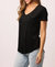 Phoenix Suede Pocket Tee In Black