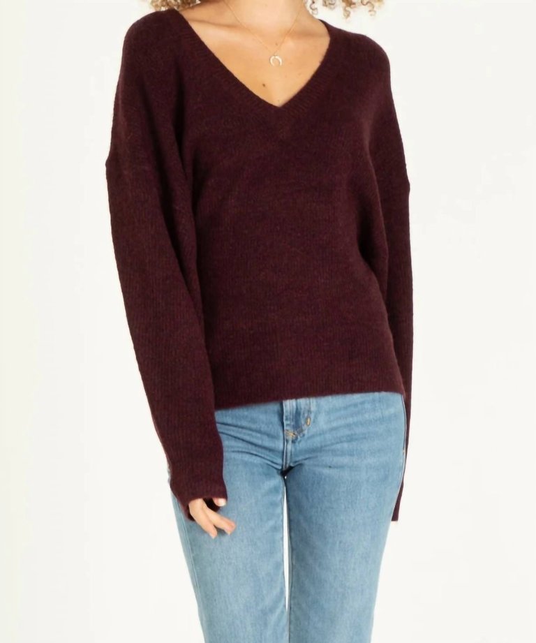 Poppy Sweater In Maroon - Maroon