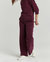 Quincy Wide Leg Terry Pant In Prune