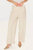 Sparkle Wide Leg Vegan Leather Pants In Bone - Bone