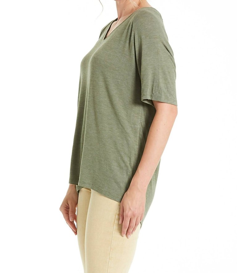 Taylor Raglan Sleeve Top In Chive