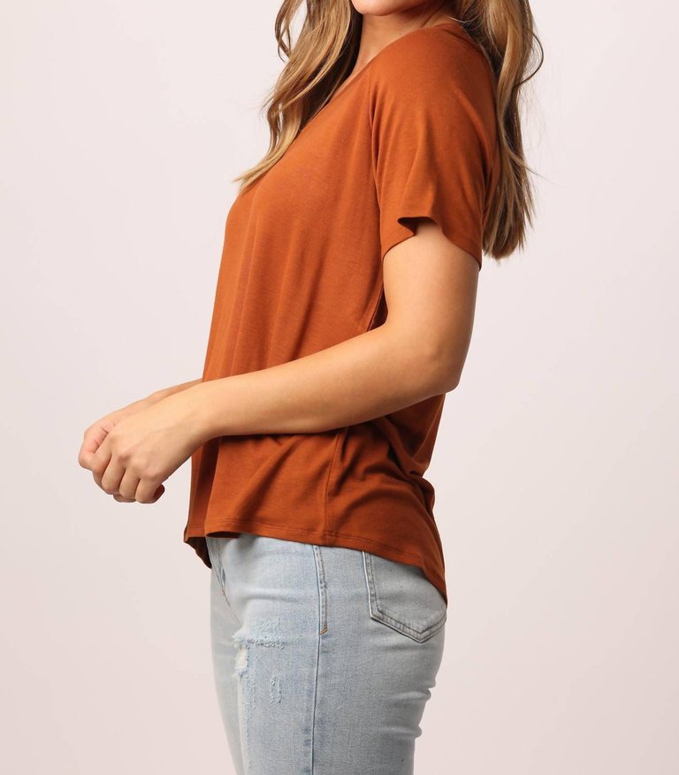 Taylor Raglan Sleeve Top In Gingerbread