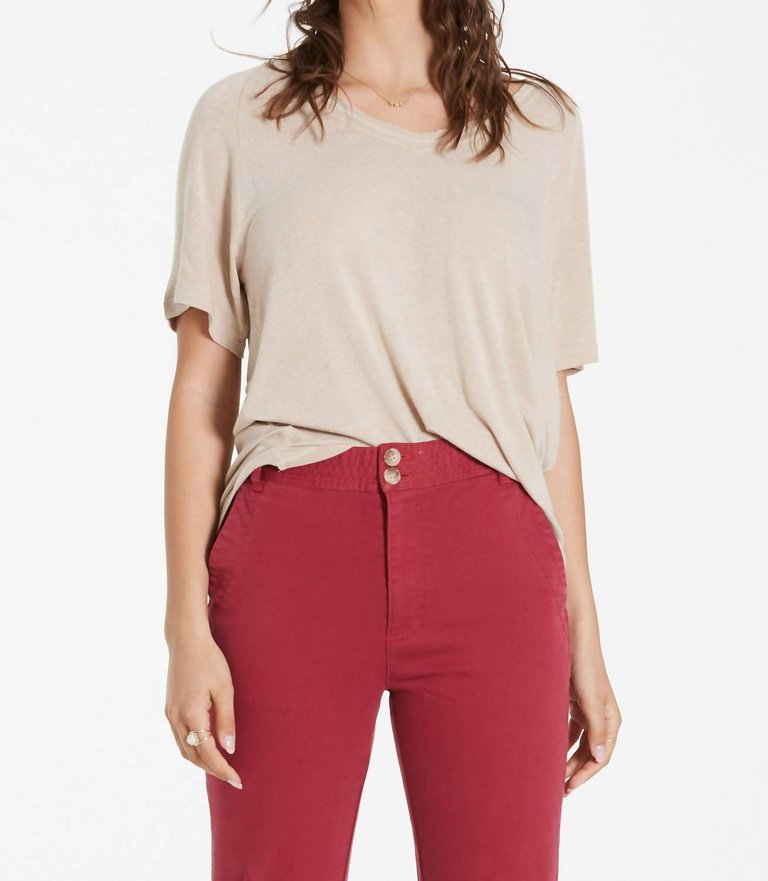 Taylor Raglan Sleeve Top In Toast - Toast