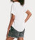 Taylor Relaxed V-Neck Slubbed Basic Tee In White